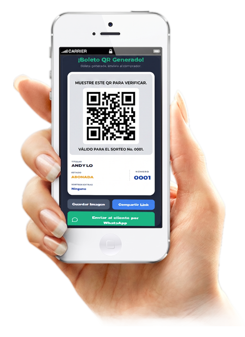 Validación y generación de boleto QR en Ventoo